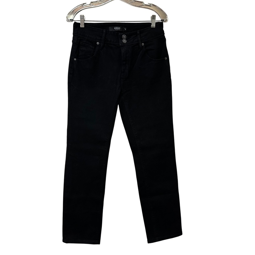 Hudson Los Angeles Beth Baby Boot Black Flap Pocket Jeans Size 6 NEW